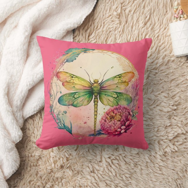 Elegante Floral Dragonfly Kissen (Decke)