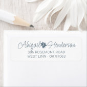 Elegante Floral Dusty Blue Daisy Rücksendeadresse (Insitu)