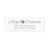 Elegante Floral Dusty Blue Daisy Rücksendeadresse (Vorne)