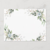 Elegante floral Dusty Blue Wedding Invitation Card Postkarte (Rückseite)