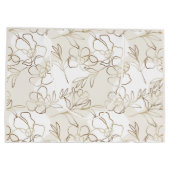 Elegante Floral-Elfenbeinpapiertasche  Große Geschenktüte (Rückseite)