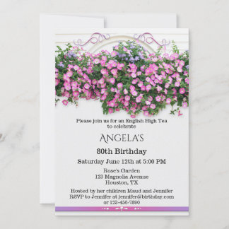 Elegante Floral English Geburtstagsparty Einladung