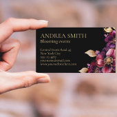 Elegante Floral Event Planner Business Card Visitenkarte
