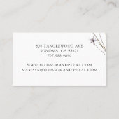 Elegante floral Florist Square Business Card Visitenkarte (Rückseite)