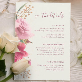 Elegante Floral Garden Gold Wedding Card Begleitkarte