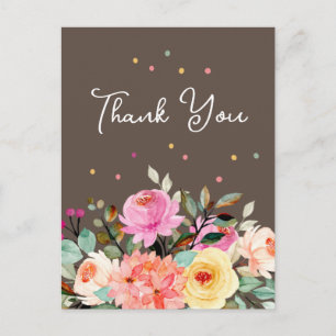 Elegante Floral-Geschenk- oder Dankeschön-Karte fü Postkarte