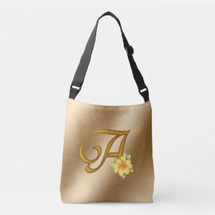 Elegante Floral Gold A Tragetaschen Mit Langen Trägern