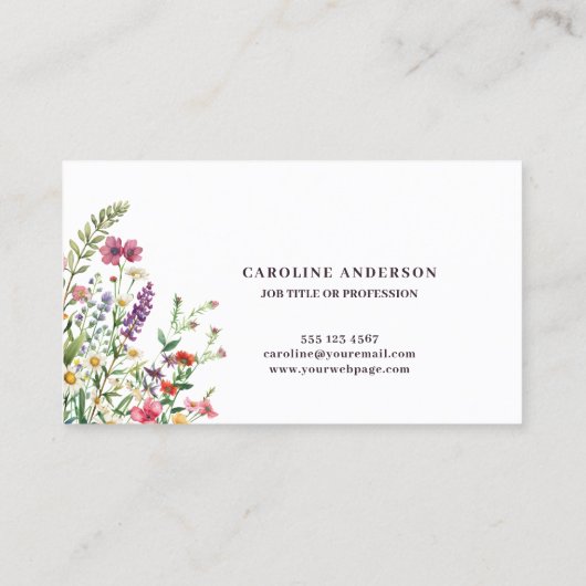 Elegante Floral Gold Business Card Visitenkarte (Rückseite)