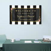 Elegante Floral Gold Foil Wedding Party Custom Banner (Messeveranstaltung)