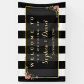 Elegante Floral Gold Foil Wedding Party Custom Banner (Vertikal)