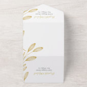 Elegante Floral Gold formale Monogram Wedding All In One Einladung (Außenbereich)