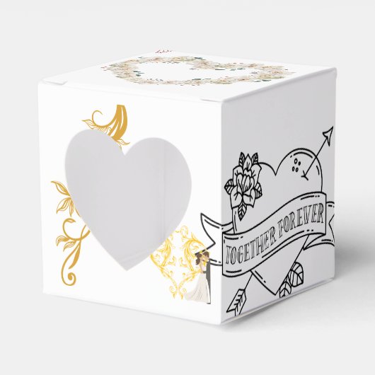 Elegante Floral, Gold-Gunst-Box Geschenkschachtel (Vorderseite)