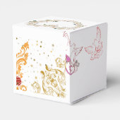 Elegante Floral, Gold-Gunst-Box Geschenkschachtel (Rückseite)