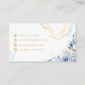Elegante Floral Gold Line QR Code Visitenkarte (Rückseite)