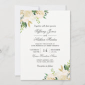 Elegante Floral Gold Wasserfarben Einladung zur Ho (Vorderseite)