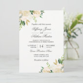 Elegante Floral Gold Wasserfarben Einladung zur Ho (Stehend Vorderseite)