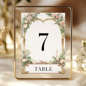 Elegante Floral Gold Wedding Tischnummer