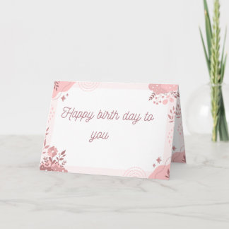 Elegante floral Happy Birthday Card - Personalisie Karte