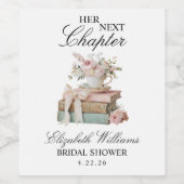 Elegante Floral Ihr Nächstes Kapitel Junggesellinn Weinetikett (Einzelnes Label)