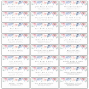 Elegante Floral Individuelle Gästetiketten Aufkleber