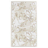 Elegante Floral Ivory Personalisiert Small Paper B Kleine Geschenktüte (Rückseite)