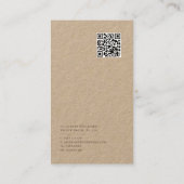 Elegante floral Kraft Business Card mit QR-Code Visitenkarte (Rückseite)