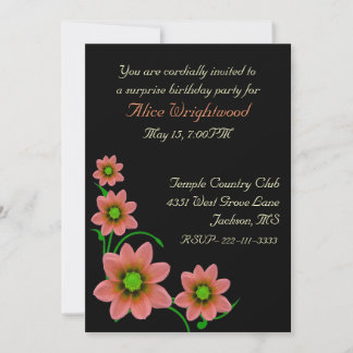 Elegante Floral Ladys zum Geburtstag Einladung