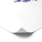 Elegante Floral Lavender Baby Dusche Willkommen Poster (Ecke)