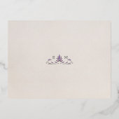 Elegante floral Lavender Wedding RSVP Card Folie Einladungspostkarte (Rückseite)