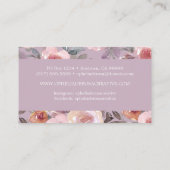 Elegante Floral Mauve Lila Wasserfarbe Visitenkarte (Rückseite)