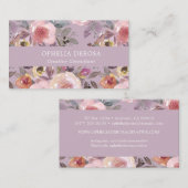 Elegante Floral Mauve Lila Wasserfarbe Visitenkarte (Vorne/Hinten)