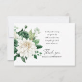 Elegante floral Modern Boho Emerald Green Wedding Dankeskarte (Rückseite)