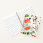 Elegante Floral Monogram Spiral Notizblock (Innenseite)