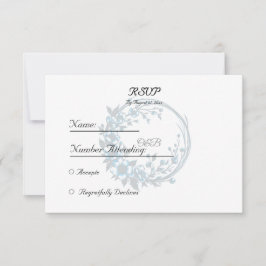 Elegante Floral Monogram Wedding Response Card RSVP Karte