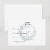 Elegante Floral Monogram Wedding Response Card RSVP Karte (Vorne/Hinten)