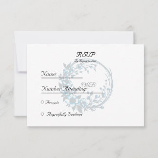 Elegante Floral Monogram Wedding Response Card RSVP Karte