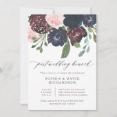 Elegante Floral Navy und Pflaume | Post Wedding Br Einladung (Vorderseite)