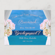 Elegante Floral Ocean Beach Rosegold Bridesmaid