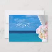 Elegante Floral Ocean Beach Summer RSVP Card Karte (Rückseite)
