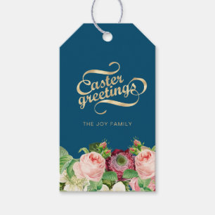 Elegante Floral Oster's Grußmarken Geschenkanhänger