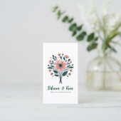 Elegante Floral Personalize Business Card Visitenkarte (Stehend Vorderseite)