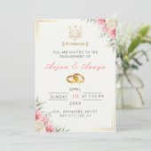 Elegante Floral Roka Einladungskarte Einladung (Stehend Vorderseite)