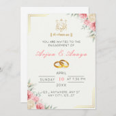 Elegante Floral Roka Einladungskarte Einladung (Vorne/Hinten)