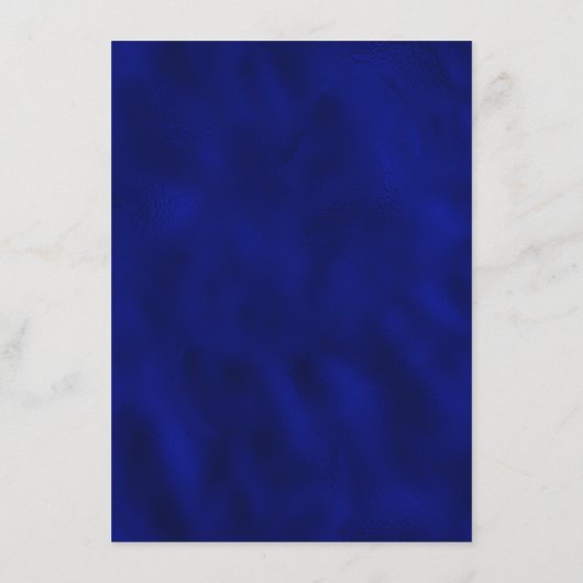 Elegante Floral Royal Blue Wedding Reception Begleitkarte (Rückseite)