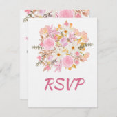 Elegante floral RSVP Card 16 . Geburtstag Geburtst (Vorne/Hinten)