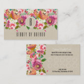 Elegante floral Rustic Kraft Customer Loyalty Card Treuekarte (Vorne/Hinten)