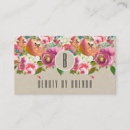 Elegante floral Rustic Kraft Customer Loyalty Card Treuekarte