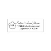 Elegante Floral Simple Wedding Rücksendeadresse Permastempel (Design)