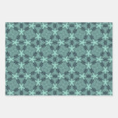 Elegante Floral & Star-Muster in Mint Tones Geschenkpapier Set (Vorderseite 3)