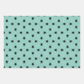 Elegante Floral & Star-Muster in Mint Tones Geschenkpapier Set (Vorderseite 2)
